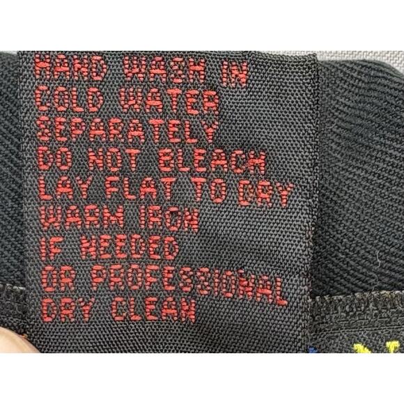 Tulliano Men’s 100% Silk Short Size LG Black Tan Silver Embroidered Front - Picture 6 of 7